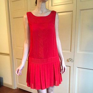 1920s Flapper Style Red Ann Taylor Loft Dress